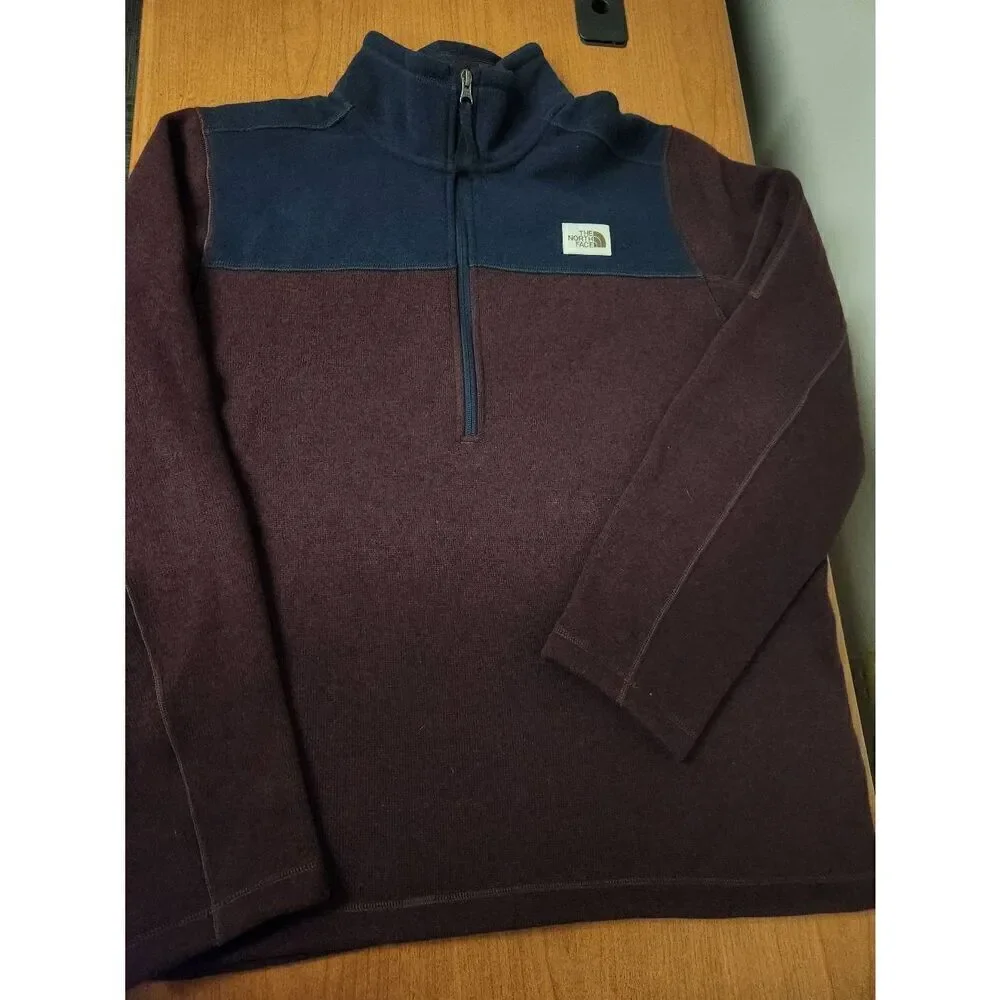 THE NORTH FACE Men's LARGE GORDON LYONS QUARTER ZIP PULLOVER ROOT BROWN (Burgund
